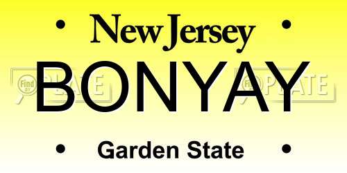BONYAY New Jersey License Plate