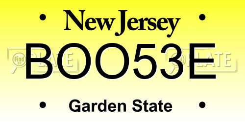 BOO53E New Jersey License Plate