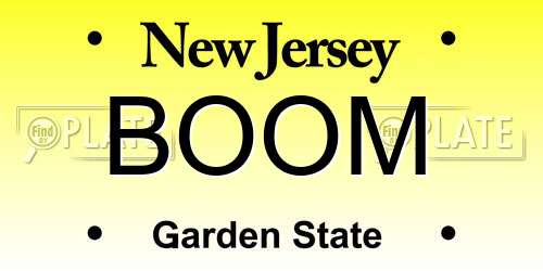 BOOM New Jersey License Plate