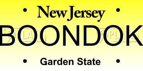 BOONDOK New Jersey License Plate