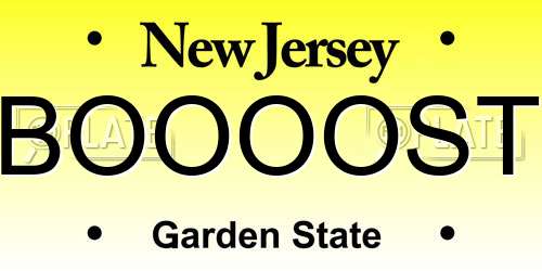 BOOOOST New Jersey License Plate