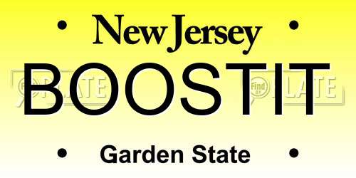 BOOSTIT New Jersey License Plate