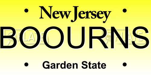 BOOURNS New Jersey License Plate