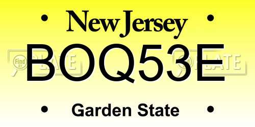 BOQ53E New Jersey License Plate