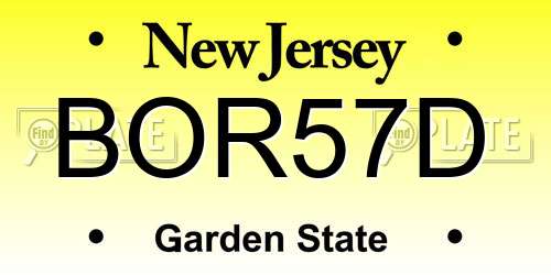 BOR57D New Jersey License Plate