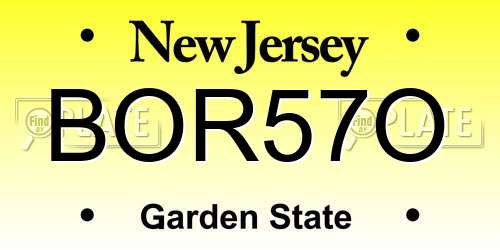BOR57O New Jersey License Plate
