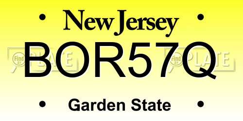 BOR57Q New Jersey License Plate