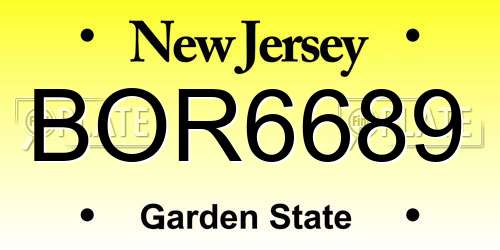 BOR6689 New Jersey License Plate