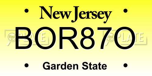 BOR87O New Jersey License Plate