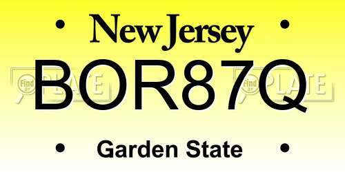 BOR87Q New Jersey License Plate