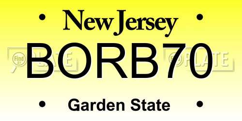 BORB70 New Jersey License Plate