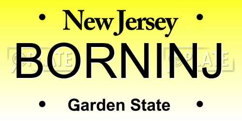 BORNINJ New Jersey License Plate