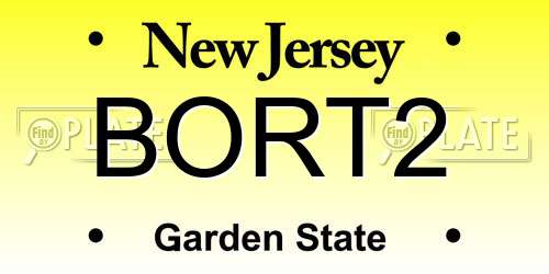 BORT2 New Jersey License Plate