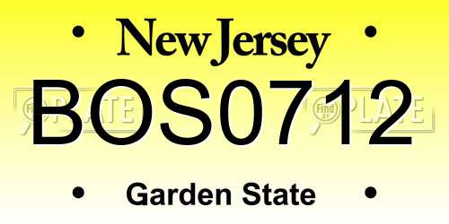 BOS0712 New Jersey License Plate