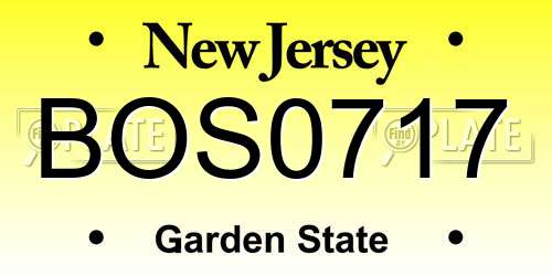 BOS0717 New Jersey License Plate