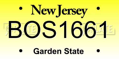 BOS1661 New Jersey License Plate