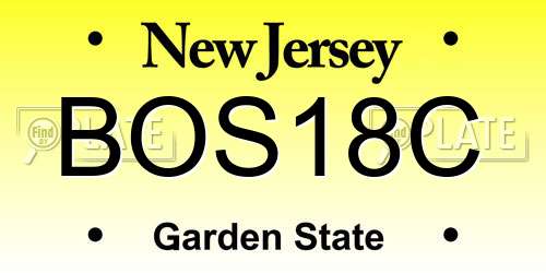 BOS18C New Jersey License Plate