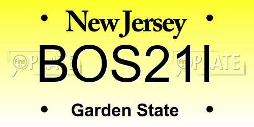 BOS21I New Jersey License Plate