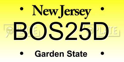 BOS25D New Jersey License Plate