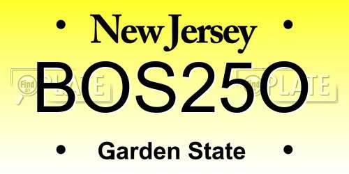 BOS25O New Jersey License Plate