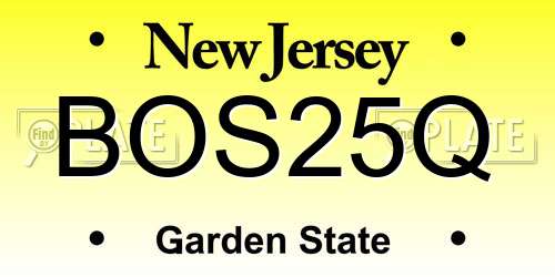 BOS25Q New Jersey License Plate