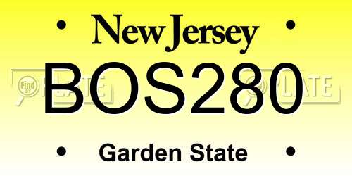 BOS280 New Jersey License Plate