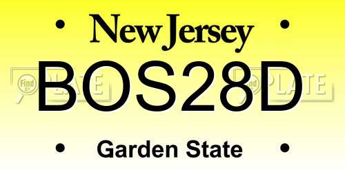 BOS28D New Jersey License Plate