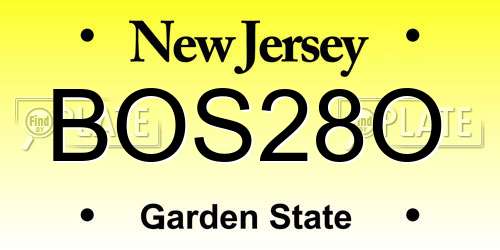 BOS28O New Jersey License Plate