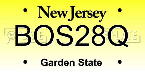 BOS28Q New Jersey License Plate