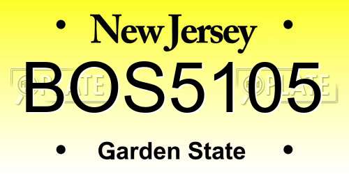 BOS5105 New Jersey License Plate