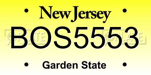 BOS5553 New Jersey License Plate
