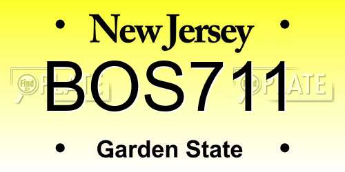 BOS711 New Jersey License Plate