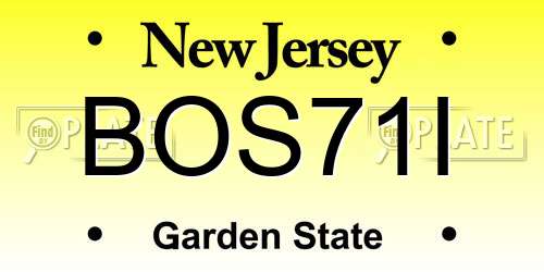 BOS71I New Jersey License Plate