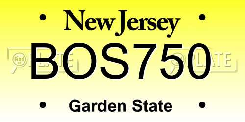 BOS750 New Jersey License Plate