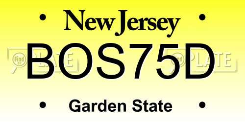 BOS75D New Jersey License Plate