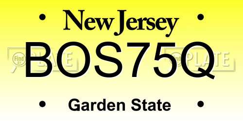 BOS75Q New Jersey License Plate