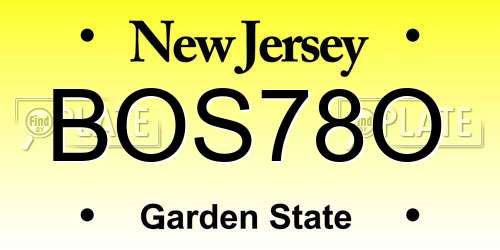BOS78O New Jersey License Plate