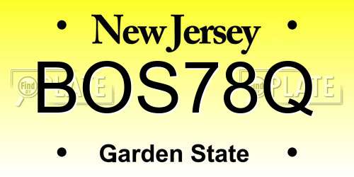 BOS78Q New Jersey License Plate