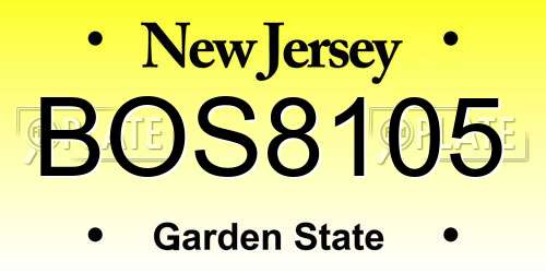 BOS8105 New Jersey License Plate
