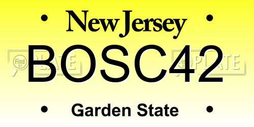 BOSC42 New Jersey License Plate