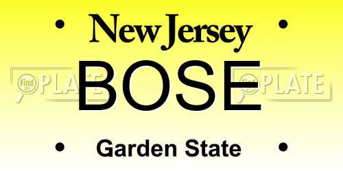BOSE New Jersey License Plate