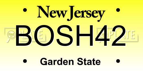 BOSH42 New Jersey License Plate