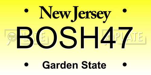 BOSH47 New Jersey License Plate