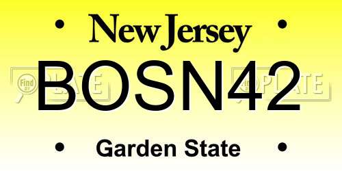 BOSN42 New Jersey License Plate