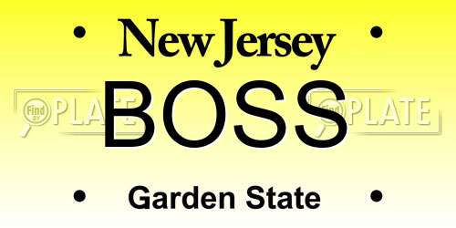 BOSS New Jersey License Plate