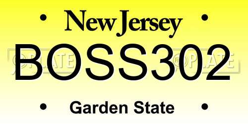BOSS302 New Jersey License Plate