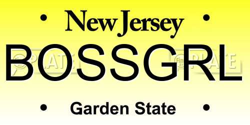 BOSSGRL New Jersey License Plate