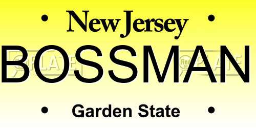 BOSSMAN New Jersey License Plate