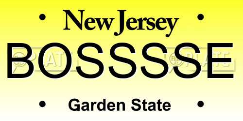 BOSSSSE New Jersey License Plate