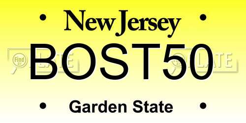 BOST50 New Jersey License Plate
